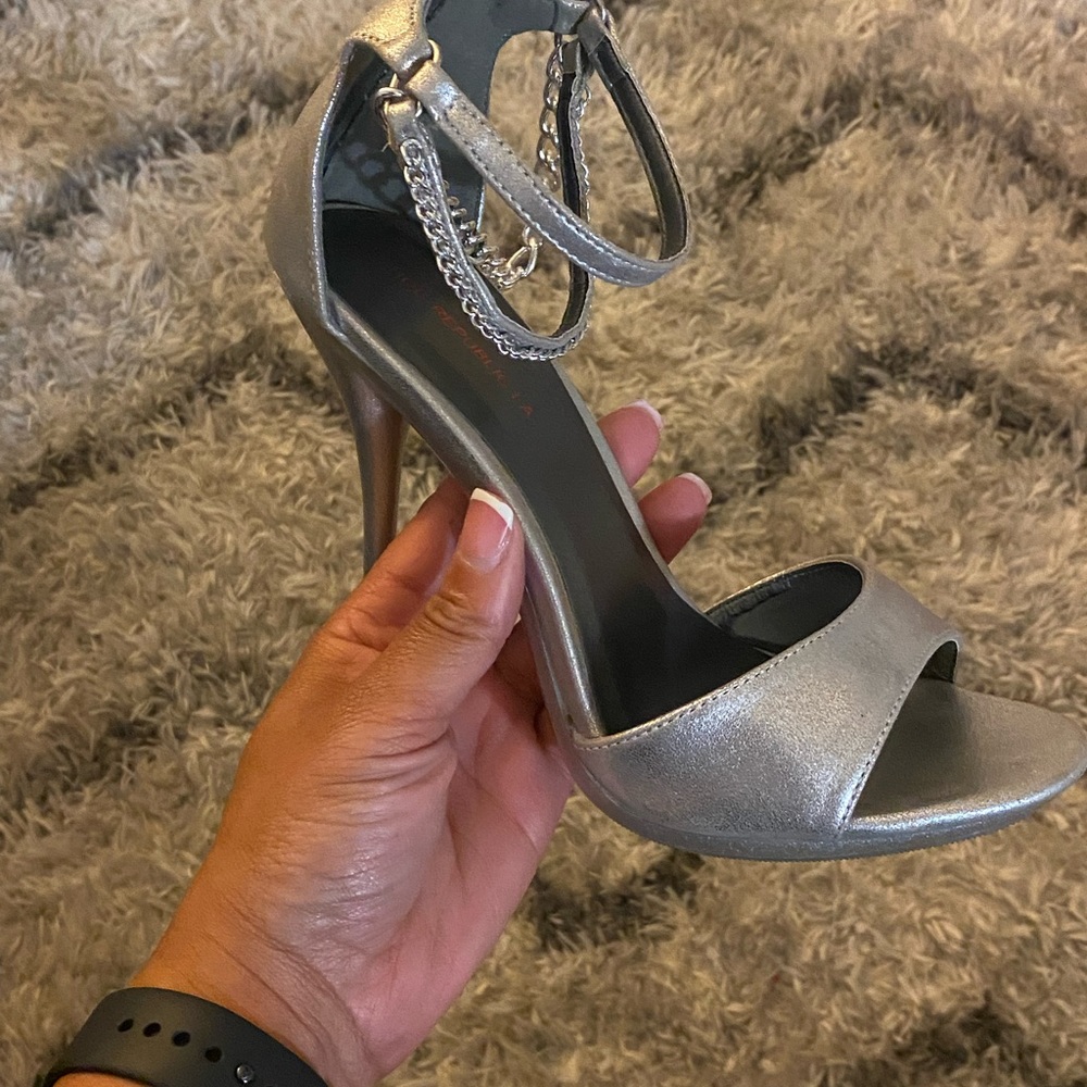 Silver Open-Toe Heel - image 4
